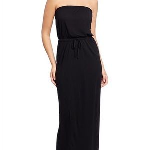 Black Casual Strapless Maxi Dress